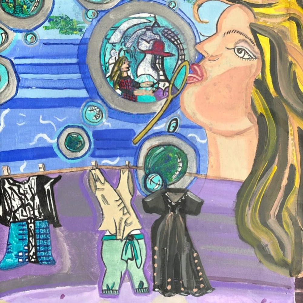 Bubble Girl(original acrylic painting)